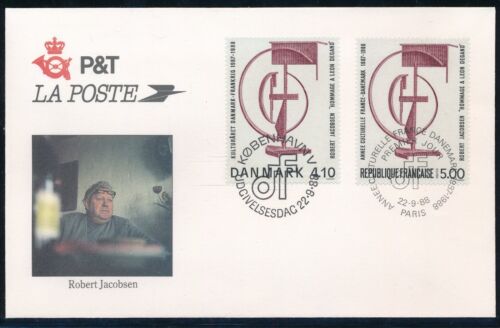 [SEB22] France 1988 Arts Danmark joint issue cover Robert Jacobsen. Very fine - Picture 1 of 1
