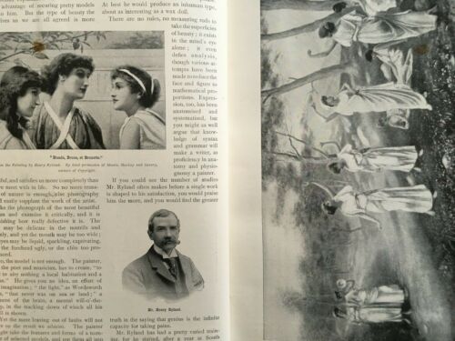 Henry Ryland Artist Artwork Rare Old Antique Article 1898 Painter Dance - Picture 3 of 5