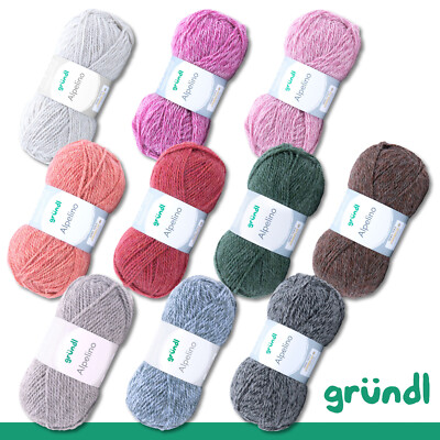 Gründl 5 x 100 g Alpelino Wolle Stricken Häkeln Alpaka kuschelig weich 10 Farben