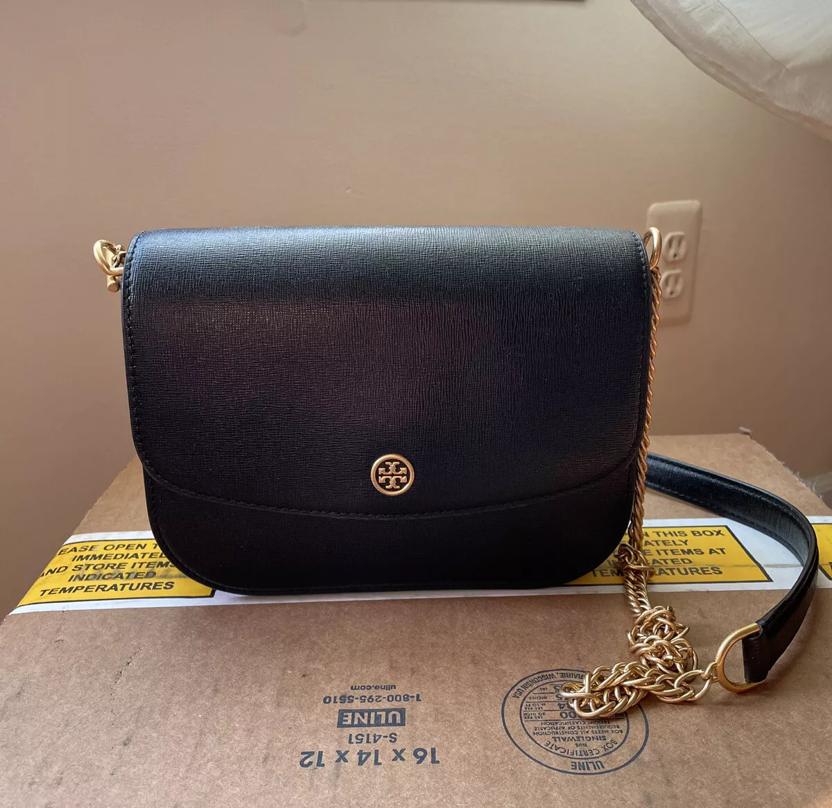 Tory Burch Black Robinson Convertible Shoulder Bag