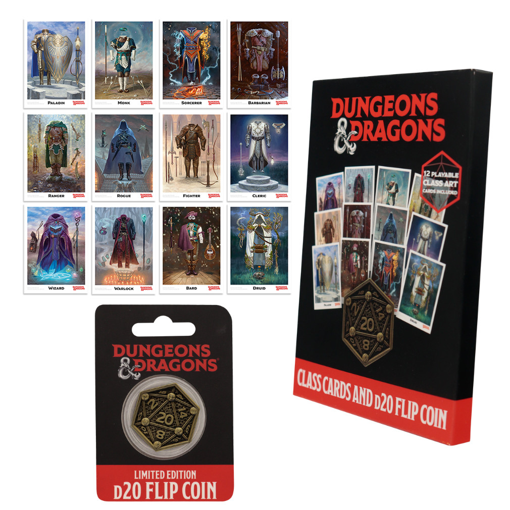 Dungeons & Dragons Unisex Multicolor Class Cards & D20 Flip Coin - Image 2