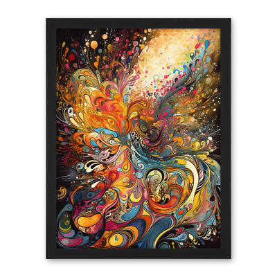 Vibrant Colour Sound Waves Modern Music Artwork Framed Art Picture Print 18X24