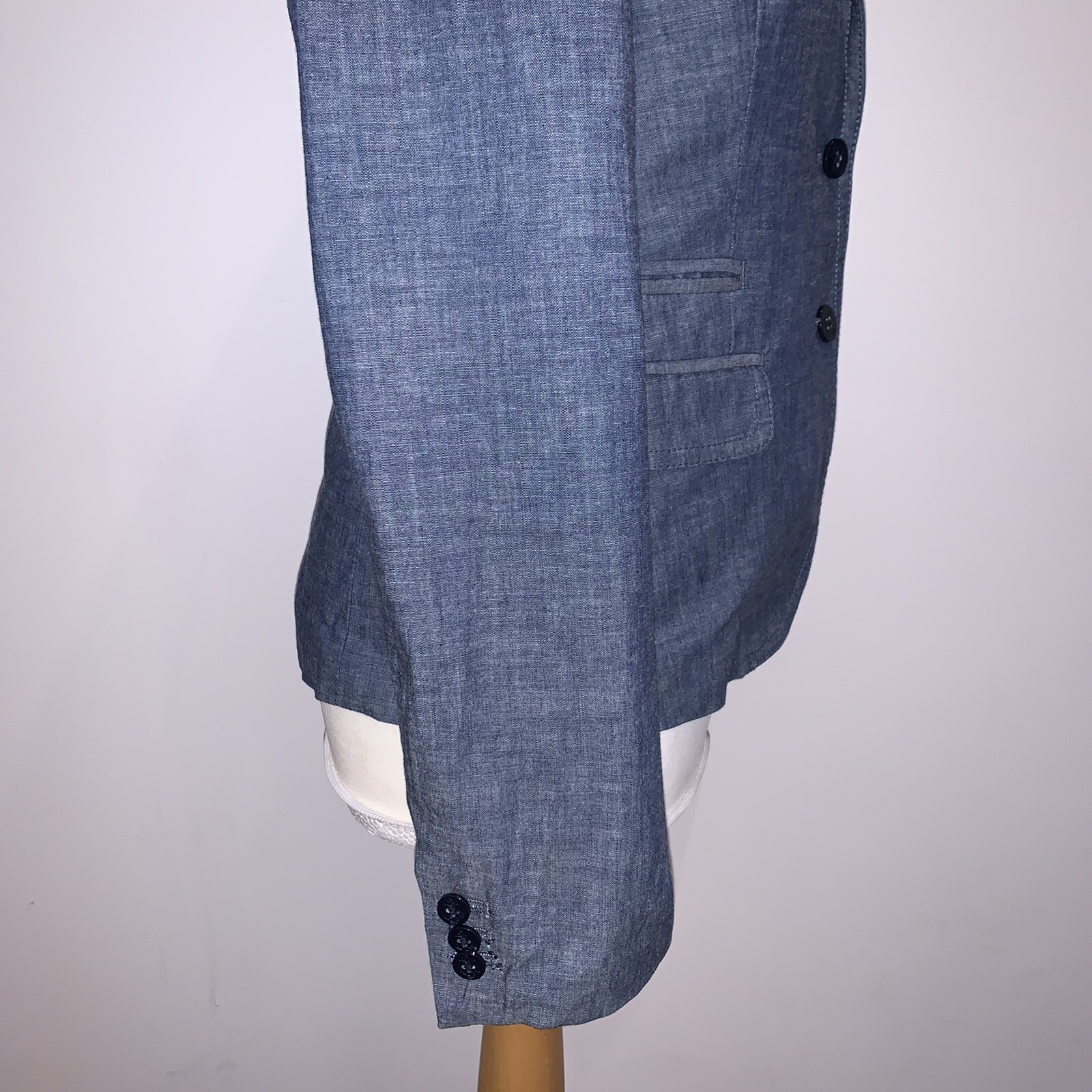 J Crew Light Blue Cotton Chambray Schoolboy Tailored Jacket Blazer US8 UK 12 eBay