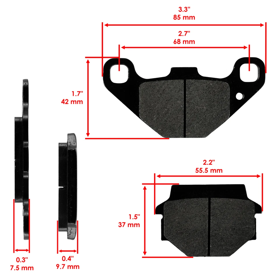 Caltric Rear Brake Pads for Kawasaki KL650 KLR650 1987-2007 / 43082-1096 - Image 2 of 4