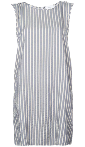 Mini robe de couverture sans manches Onia taille XS rayée marina neuf avec étiquettes denim sans manches lurex 285 $ - Photo 1/12