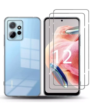 HQSELECTION Coque TRANSPARENT Xiaomi Redmi Note 12 /12 Pro/12 Pro Plus + film Verre trempé