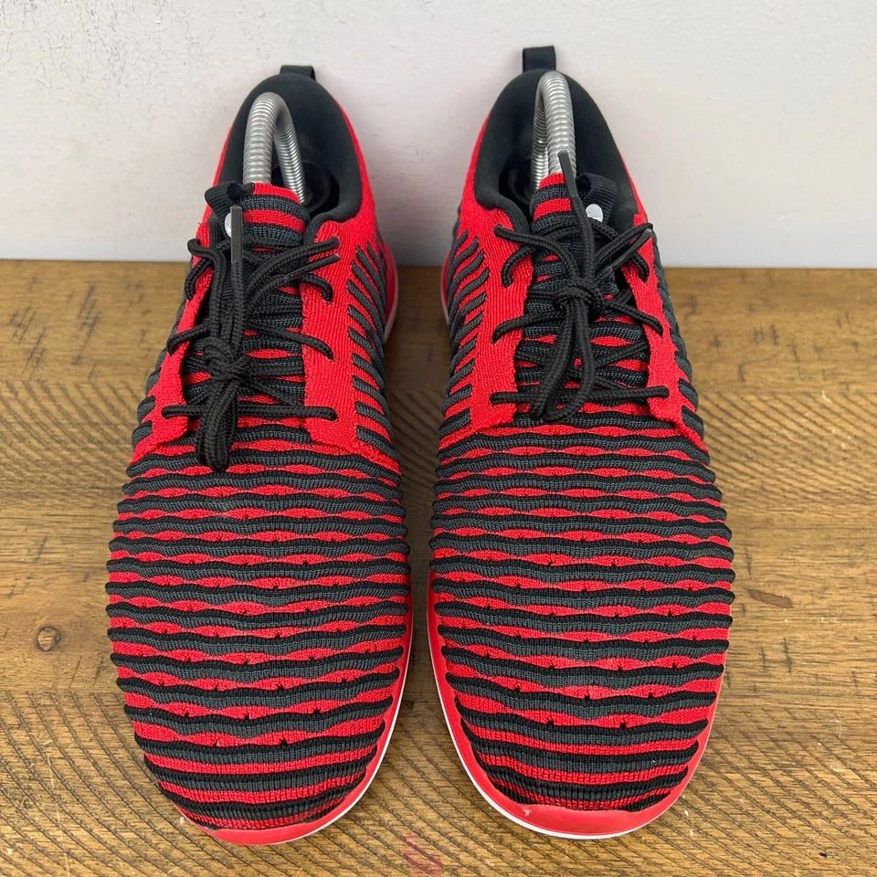 Nike Roshe Two Flyknit Zapatos Juveniles 7Y GS Rojo Negro Tenis Atléticos para Correr Foto 3 de 4