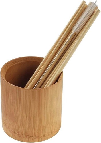 Reusable Bamboo Drinking Straws Eco Friendly Alternative W/ Cleaning Brush - 第 6/8 張圖片