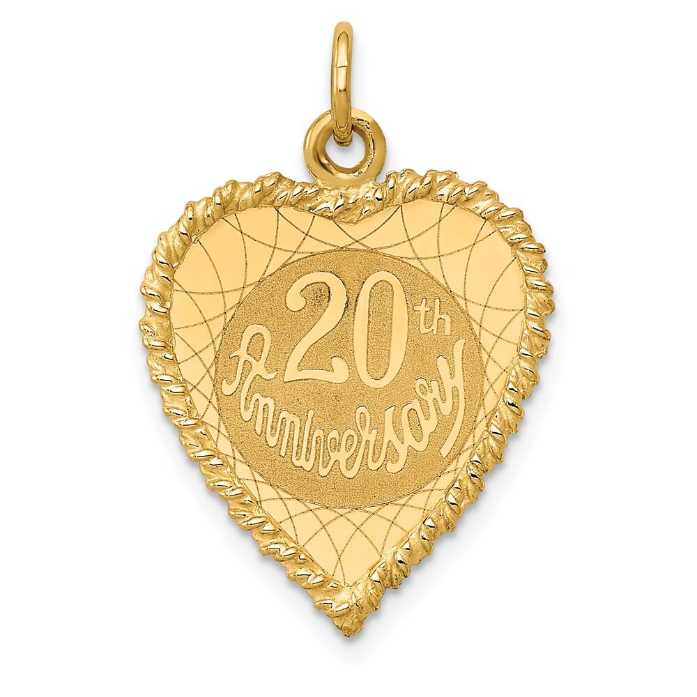 14K Yellow Gold Happy 20th Anniversary Charm XAC582 | eBay