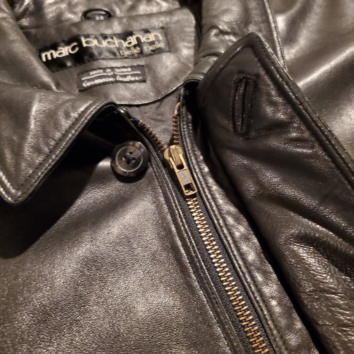 Marc Buchanan Pelle Pelle Soft Leather Jacket Mens 44 Black Marc Buchanan Pelle Pelle Soft Leather Jacket Mens 44 Black