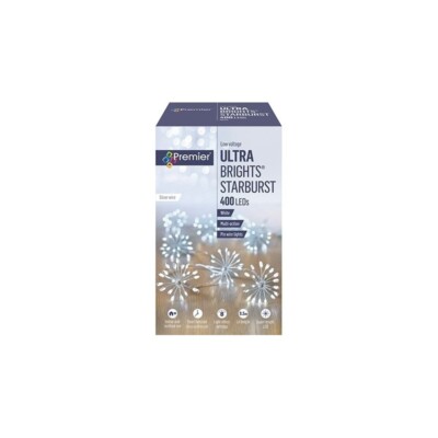 400 LED Starburst Licht mit Silberdraht Multi-Action warmweiß Weihnachtsdeko