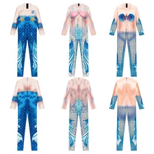 Kids Girls Bodysuit Zipper Back Costume Performance Jumpsuits Fancy Dress Up