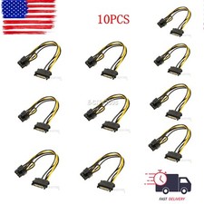 10PCS SATA 15 pin Male to 8 pin 6 2 PCIe Video Graphic Card Power Adapter Cable