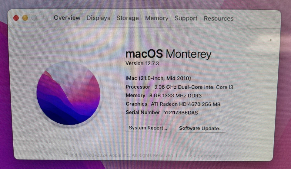 Apple iMac 21.5-inch April 2011 3.06GHz Intel Core i3 (MC508LL/A) w/os12.7.3 - Image 2 of 3