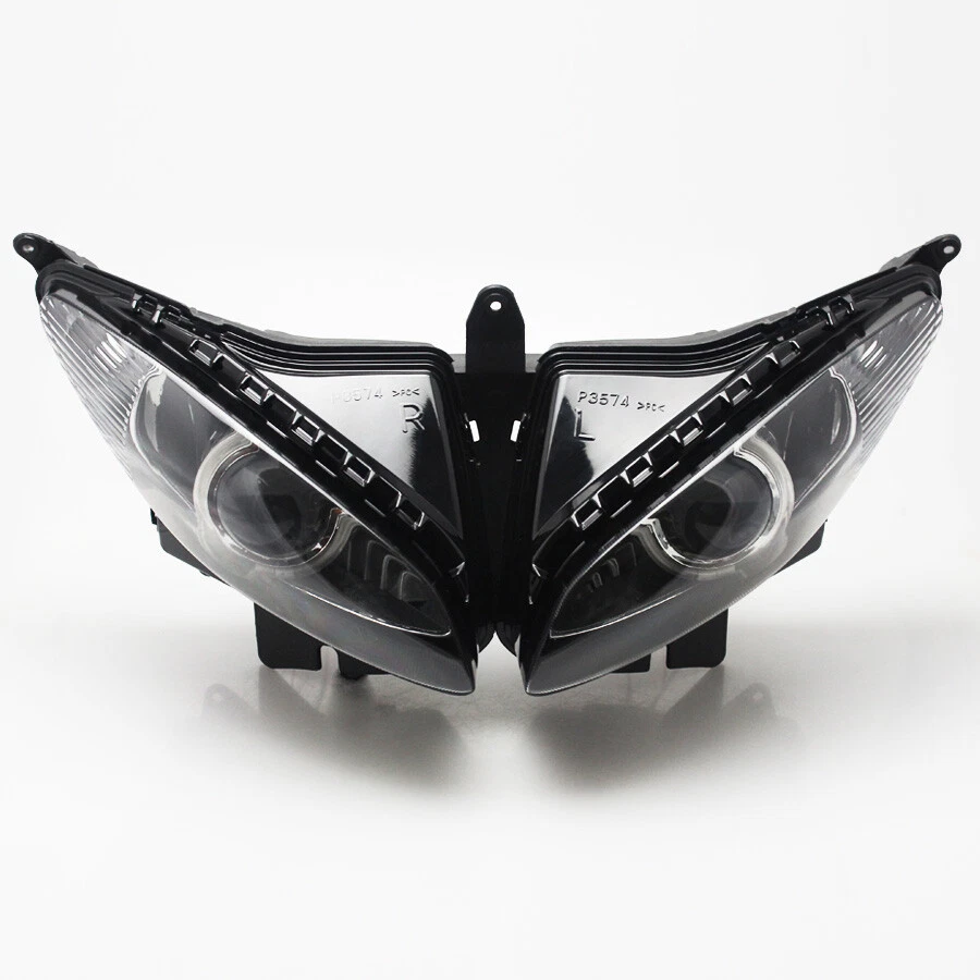 Faro completamente montado blanco ojos de ángel luz apto para Yamaha FZ6S 2003-2009 Foto 4 de 4