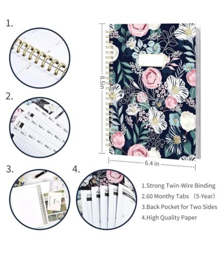 2024-2028 Monthly Planner/Monthly Calendar Tabbed 5yr/60mo 8.5”x6.4” #Z9115 NWT - Picture 10 of 16