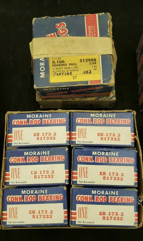 1937-1954 Pontiac Mixed NOS & Delco Moraine Engine Main & Rod Bearing Set - Image 4 of 4