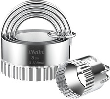 Biscuit Cutter Set round Cookies Cutter Handle Stainless Steel Baking Tools Flut