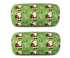 Mushy Pillows Microbead Roll Pillow Winter Patterns Combo Pack 2 Pillows - Santa