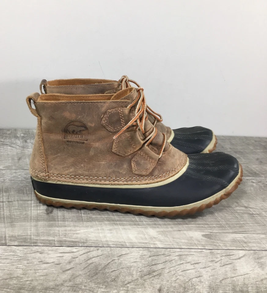 Sorel NL2133 Out N About Impermeable Nieve Lluvia Invierno Cuero Mujeres Botas Talla 8 Foto 2 de 4
