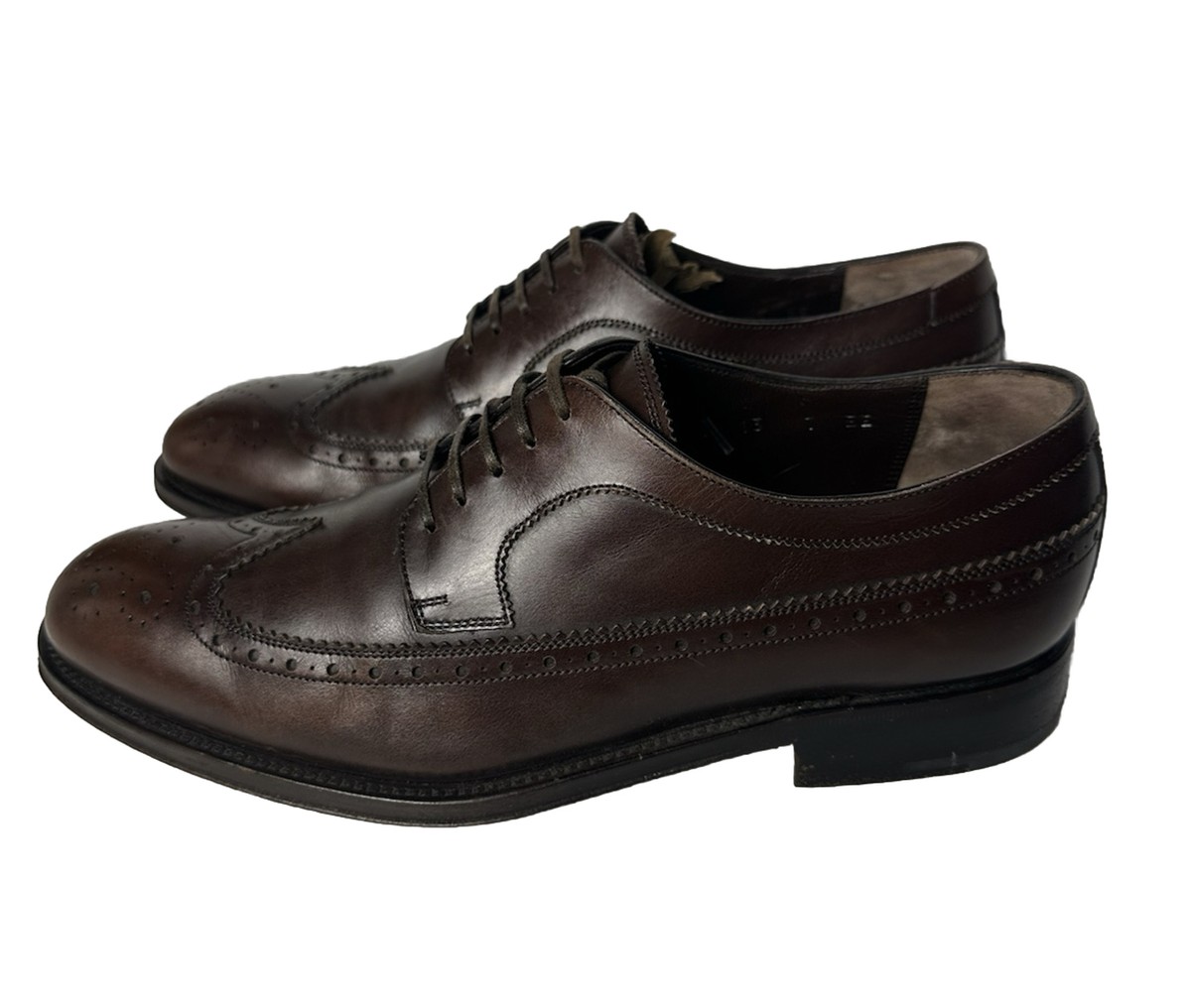 Salvatore Ferragamo Brown Brogue Derby Leather Shoes Men  display picture 1