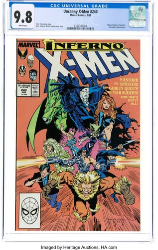 X-Men 240 CGC Graded 9.8 White Pages - Marvel Comics 1989