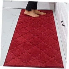  Soft Kitchen Floor Mats for in Front of Sink Super Absorbent Rugs 20"x 59" Red