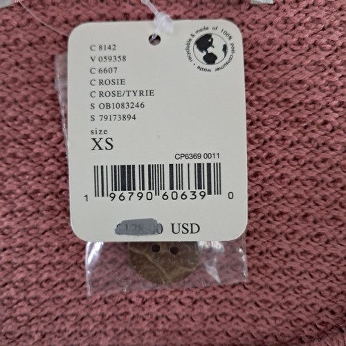 Free People Beach Women Hailey Hailee Waffle Knit Sweater Rosie Pink Size XS - Picture 6 of 9