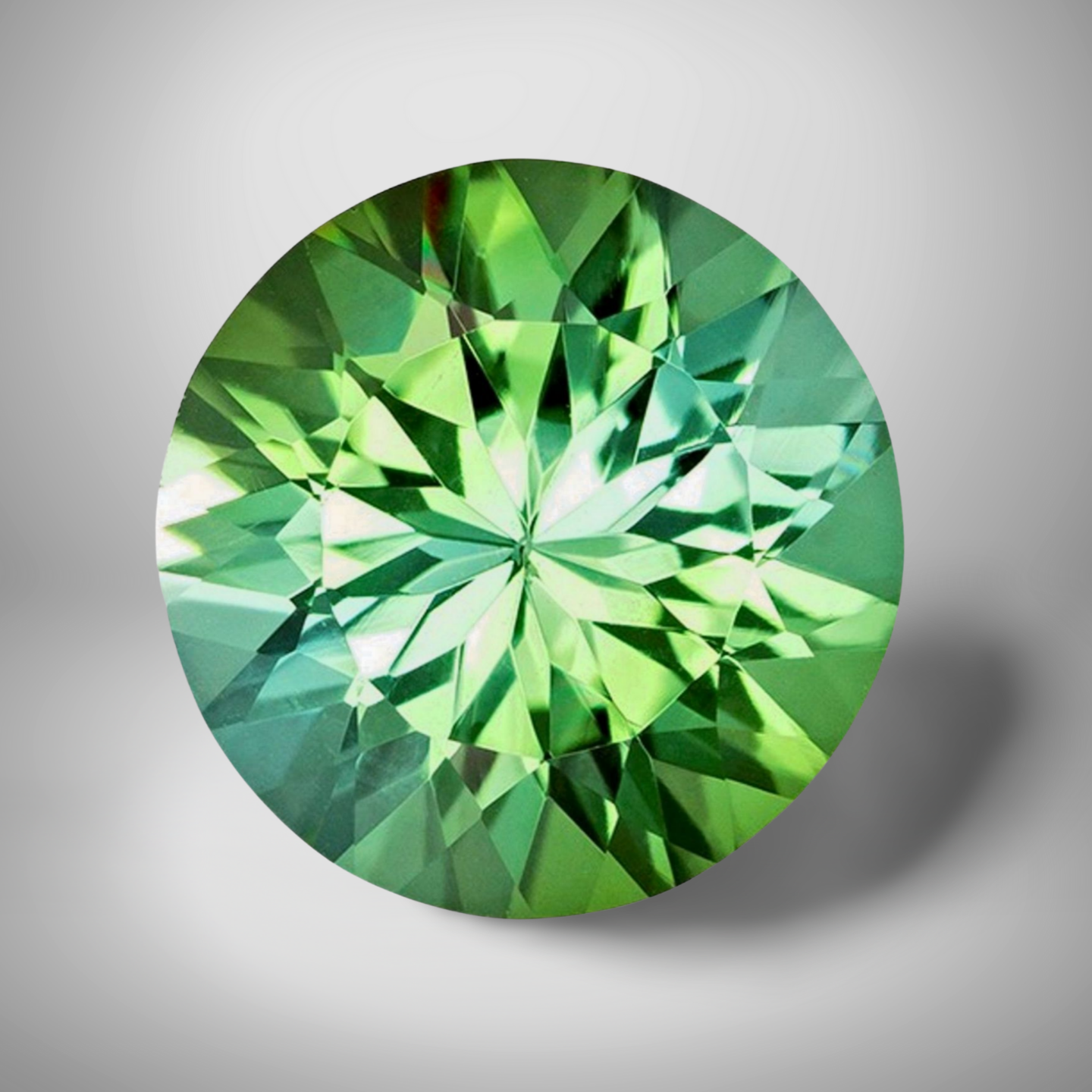 Green Tourmaline Round Cut 3.81ct 11mm VVS Jewelry Gemstone