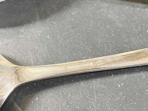 VINTAGE LARKO SILVER PLATE SPOON SERVING SET ORIGINAL BOX LEWIS ROSE SHEFFIELD - Picture 6 of 9