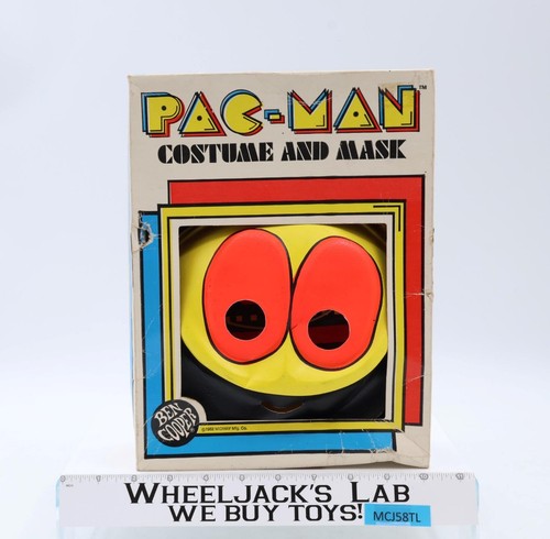 Pac-Man Halloween Costume & Mask w/Box Vintage Ben Cooper Child Medium 8-10
