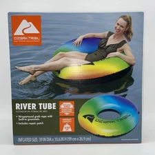 Ozark Trail River Tube Rainbow Inflatable Pool Lake Float 39" 220 lb Weight Cap