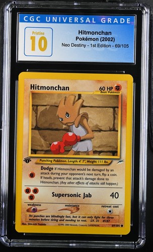 Hitmonchan (1st Edition) graded CGC 10 for sale on eBay
