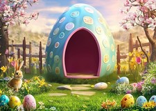 7x5ft Happy Easter Backdrop Grass Egg Photography for Baby Shower Party