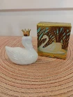 Avon Vintage Royal Swan Elusive Cologne Milk Glass Bottle
