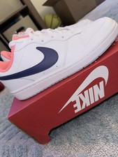 Nike Court Borough Low 2 GS White Purple Pink Leather Sneakers 5.5Y Kids