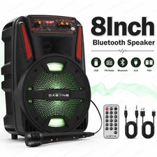 8'' 1000W Portable FM Bluetooth Speaker Subwoofer Heavy Bass Sound System Party