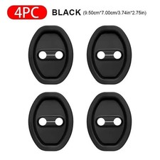 4pcs Black Car Door Lock Buckle Protective Cover Door Shock Absorber Cushion