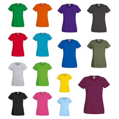 T-Shirt Damen Fruit of the Loom Lady-Fit T Kurzarm Freizeit 61-420-0 