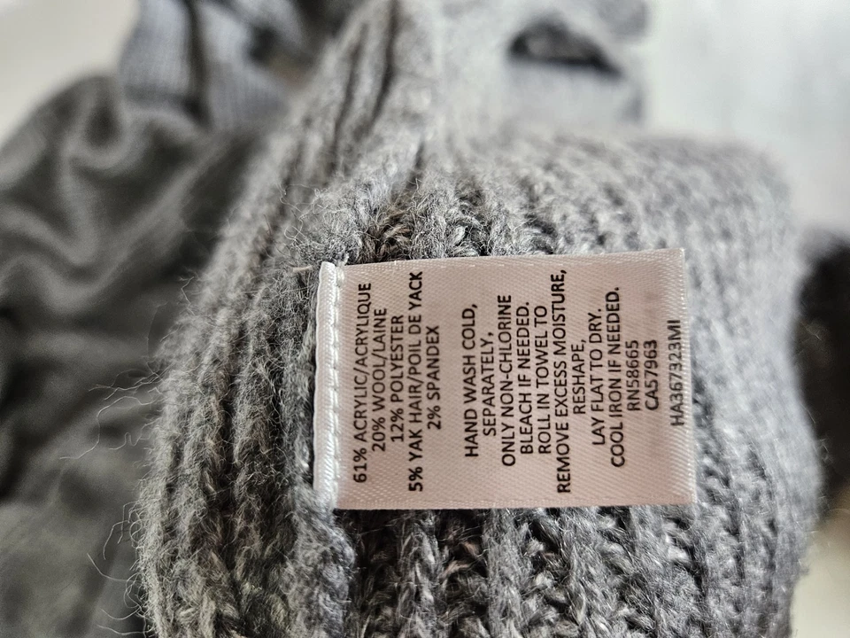 Cardigã suéter feminino Nordstrom halogênio longo robusto malha outono inverno L cinza - Imagem 4 de 4