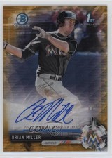 2017 Bowman Draft Chrome Pick Gold Wave Refractor 38/50 Brian Miller Auto h3a
