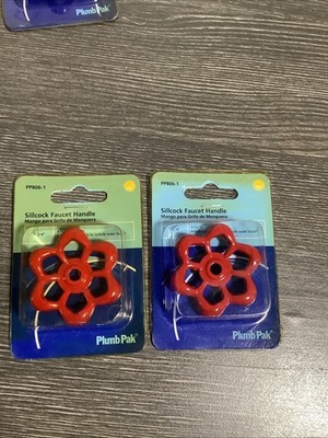 PLUMB PAK PP806-1 SILLCOCK FUACET HANDLE 1 3/4'' SQUARE STEM RED (2)
