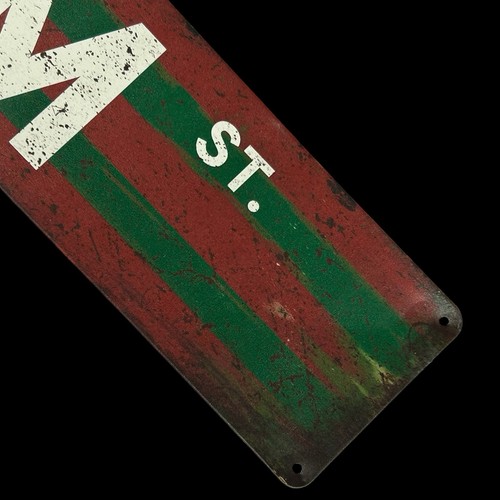 Elm Street | Metal Horror Signage Red Green Stripe Sign Nightmare - Picture 5 of 6