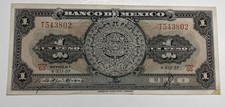 1957 Mexico $ 1 Peso Azteca 4 XII 57 Banco de Mexico Note Series GS