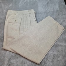 VTG Liz Claiborne Linen Blend Pants Sz 6 Beige Pleated Dress Slacks Lizsport