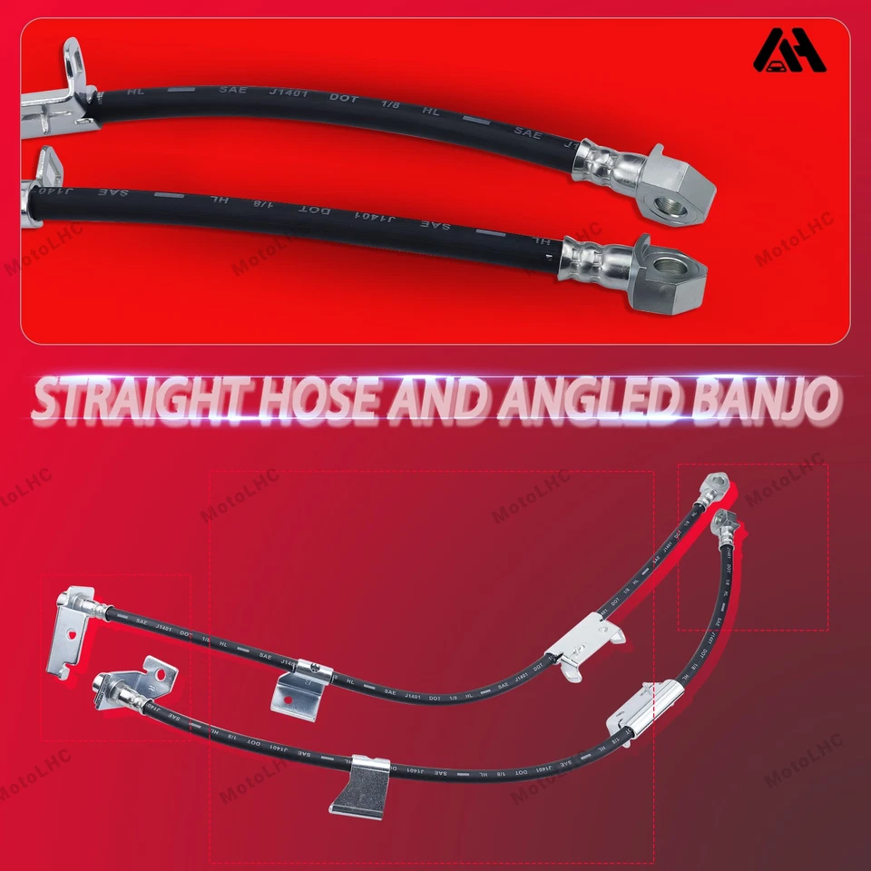2x Front Brake Hydraulic Hose for Chevy Silverado 1500 Cadillac GMC Sierra 1500 - Изображение 4 из 4