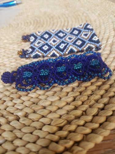 Handmade Glass Beaded Bracelets 2 In Lot 7" - Picture 2 of 5