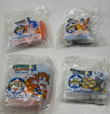 New 1993 McDonald's Sonic the Hedgehog 3 Happy Meal Set Of 4 Knuckles Robotnik