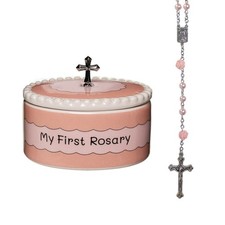 - Girls My First Pink Rosary  Keepsake Box, Catholic Baptism Gifts for Baby ...