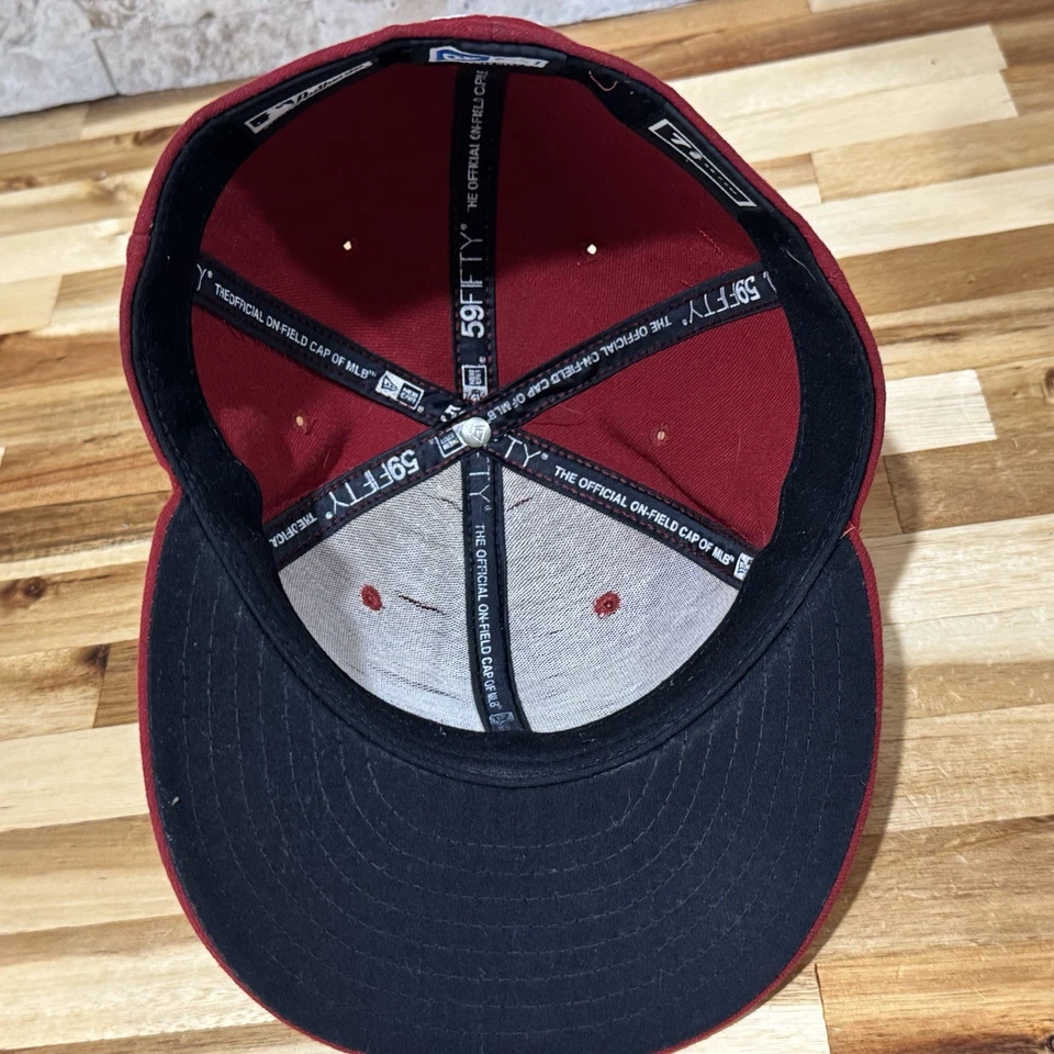 New Era 59Fifty Houston Astros Red Black Flitted Hat Size 7 3/8 MLB Embroidered - Image 2 of 4